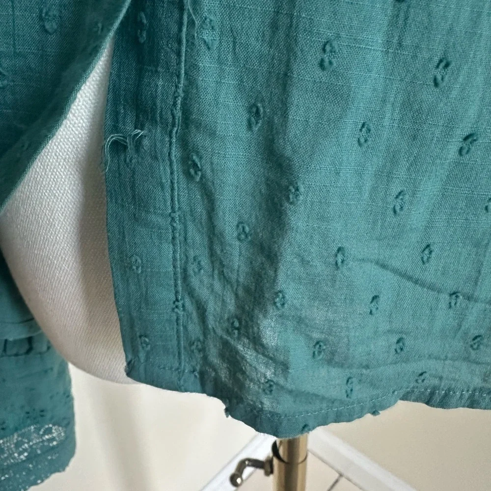 Free People Teal Blouse- Medium- NWOT - Picture 7 of 11